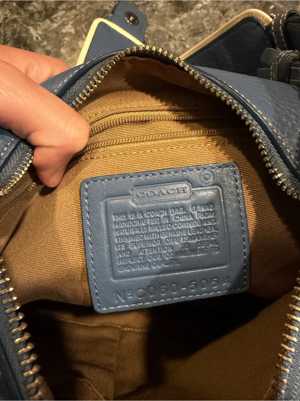 Coach Powder Blue Pebbled Leather Hobo Shoulder Bag